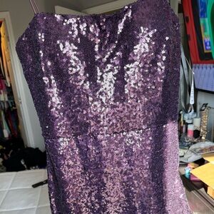 Plum sequence dress